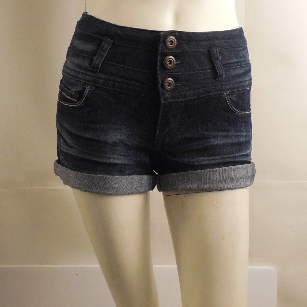 8153....NWT-Wet Seal Blue Asphalt Shorts Size 3